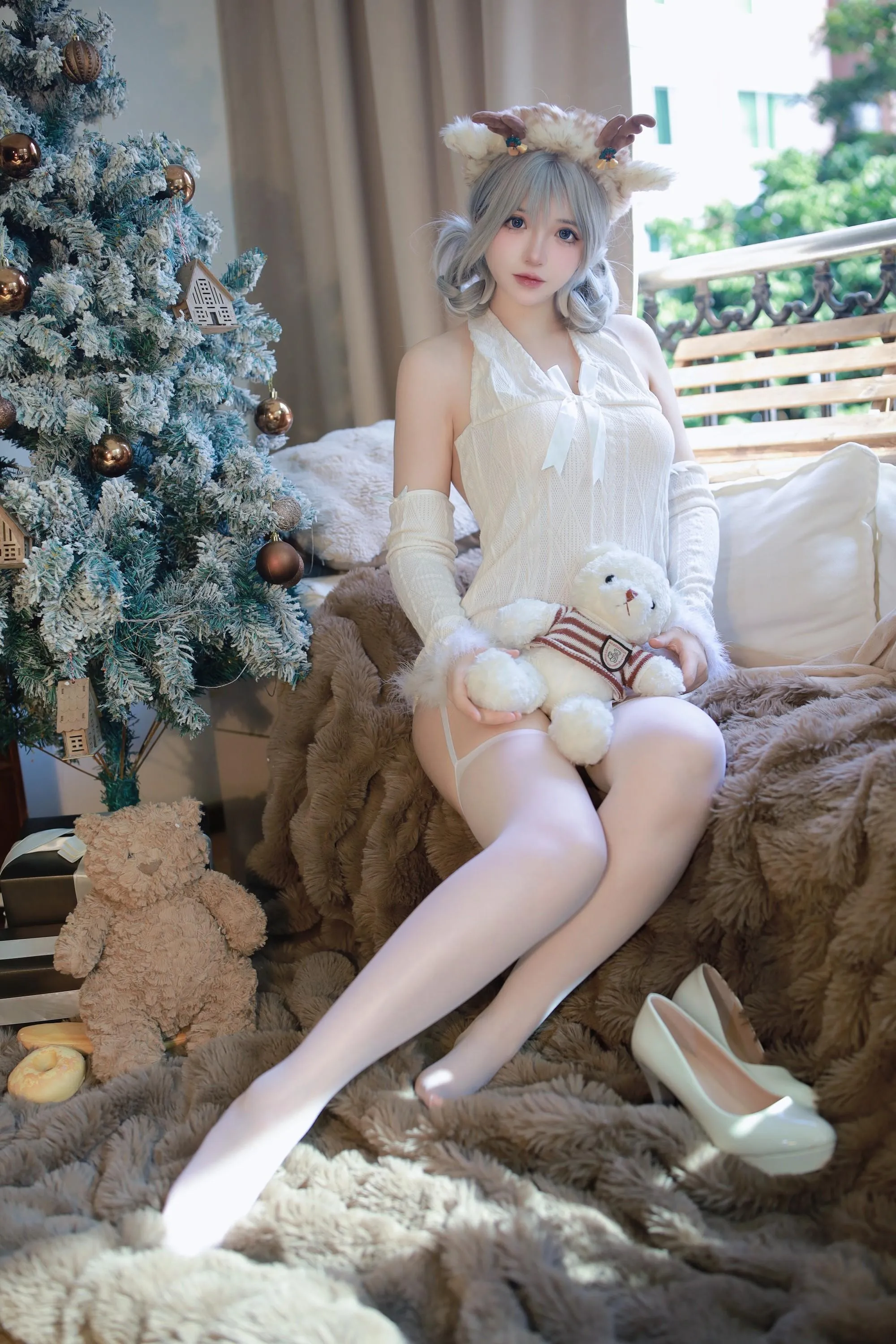 疯猫ss – NO.130 圣诞特典白色毛衣 [98P]插图7